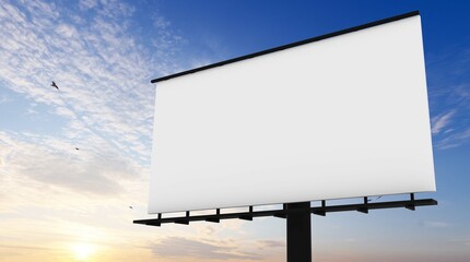 Obraz premium 3D rendering of blank billboard empty advertisement isolated on white. Empty mockup template. Blank billboard mockup.