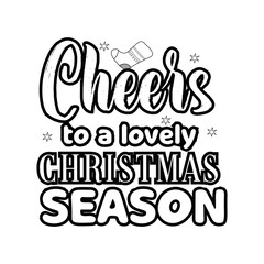 Merry Christmas Coloring page. Christmas line art coloring page design for kids.