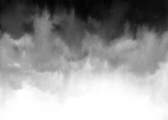 Black Abstract Vector Blur Background. Watercolor on white 