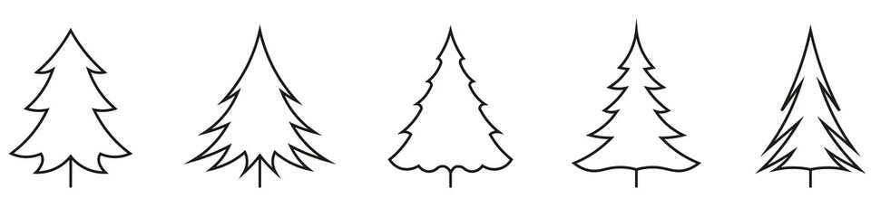 Christmas Tree icon.Fir Tree Illustration.Isolated Variations