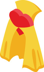 Yellow cloak icon isometric vector. Cape hero. Super mantle