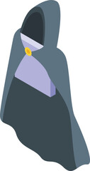 Black mantle icon isometric vector. Cloak cape. Hero cloak