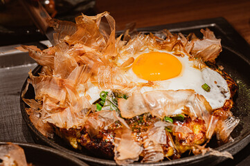 Okonomiyaki with egg