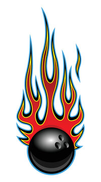 Bowling ball in burning fire flames vector image car sticker motorcycle truck decal