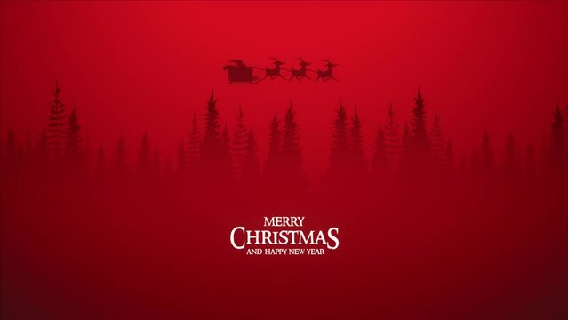Santa Claus sleigh flying background looping 4k 