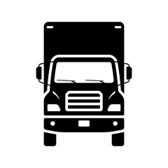 Truck icon. Black silhouette. Front view. Vector simple flat graphic illustration. Isolated object on a white background. Isolate. © far700