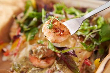 Fresh Salad and Shrimp