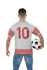 Soccer fan man with number ten in jersey