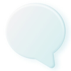 Fototapeta na wymiar 3D speech bubble icon isolated on transparent background. 3D chat sign. White and light mint speech bubble, social media chat message icon. Empty text bubble, comment, dialogue balloon