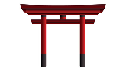Red Japanese ritual gate Torii.