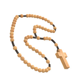 3d rendering illustration of a rosary