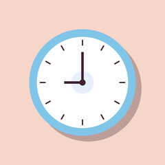 Clock and time flat vector illustration.