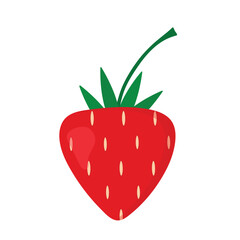 Sweet  strawberry icon fruit isolated on white background. Flat vector design illustration 