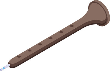 Flute instrument icon isometric vector. Macedonia travel. Landmark culture