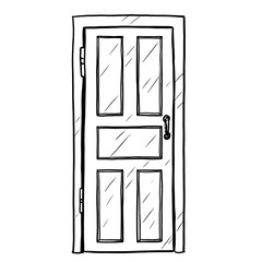 Closed door vector illustration on white background