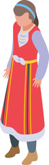 Macedonia woman icon isometric vector. Travel tourism. Culture map