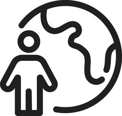 Earth, Planet line icon