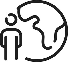 Earth, Planet line icon