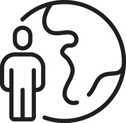 Earth, Planet line icon