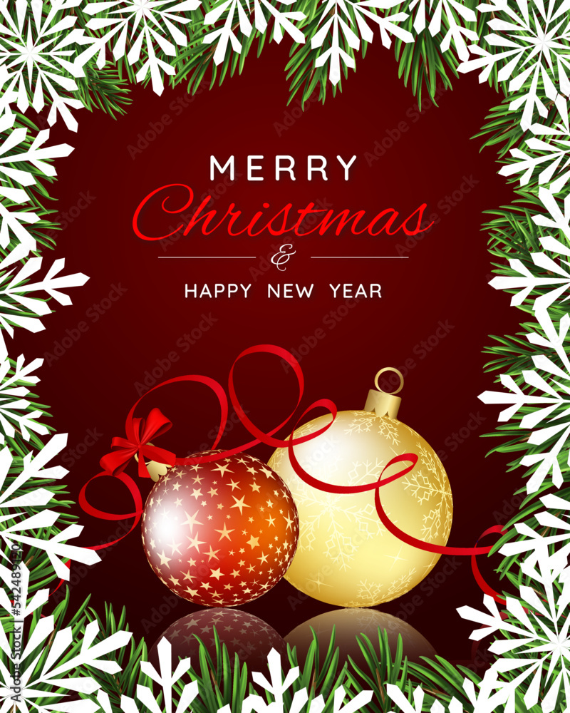 Sticker christmas greeting banner