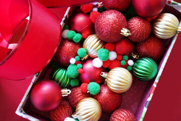 Christmas scene with ornaments 