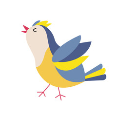 Cute little bird. Exotic bird. Vector illustration.