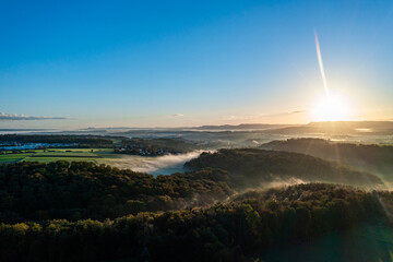 swabian alb with sunrise