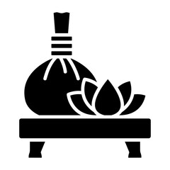 Herbal Massage Glyph Icon