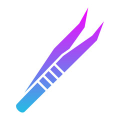 Tweezers Glyph Gradient Icon