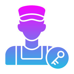 Locksmith Glyph Gradient Icon