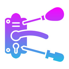Lock Repair Glyph Gradient Icon