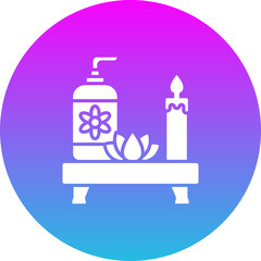 Spa And Relax Gradient Circle Glyph Inverted Icon