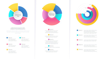 Colorful business pie chart infographic for presentation, reports, design. Vector illustration