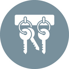 Key Hanger Multicolor Circle Glyph Inverted Icon