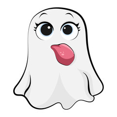 Cute Halloween stickers with spooky phantom