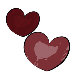 Watercolor vector hearts  vector illustration