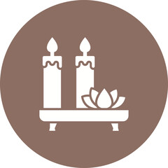 Candle Multicolor Circle Glyph Inverted Icon