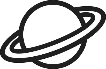 Planet, space linear symbol © Oksana