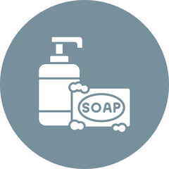 Soap Multicolor Circle Glyph Inverted Icon