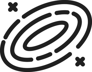 Planet, space linear symbol