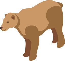 Arctic bear icon isometric vector. Alaska canada. Scenery snow