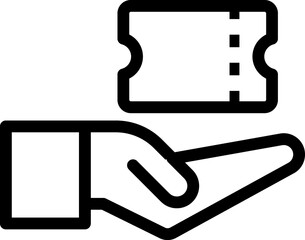 Ticket vector line icon