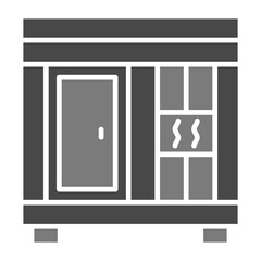 Sauna Greyscale Glyph Icon