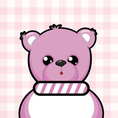 Cute  bear cartoon  illustration.