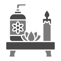 Spa And Relax Greyscale Glyph Icon