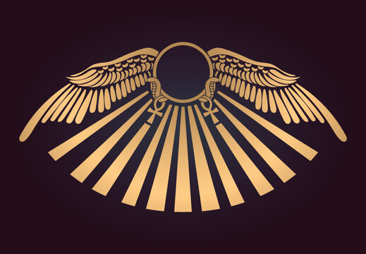 Holy Egyptian Winged Vector illustration template tattoo..eps	
