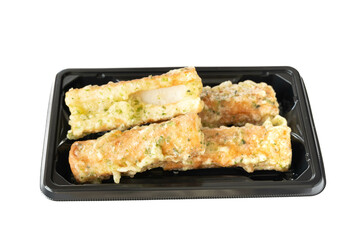 トレーに入った竹輪の磯辺揚げ