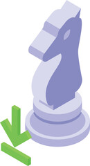 Horse move icon isometric vector. Chess online. Game board