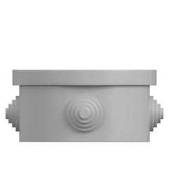 3d rendering illustration of a round junction box