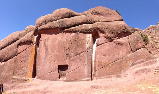 Aramu Muru abandoned stone carving in Peru